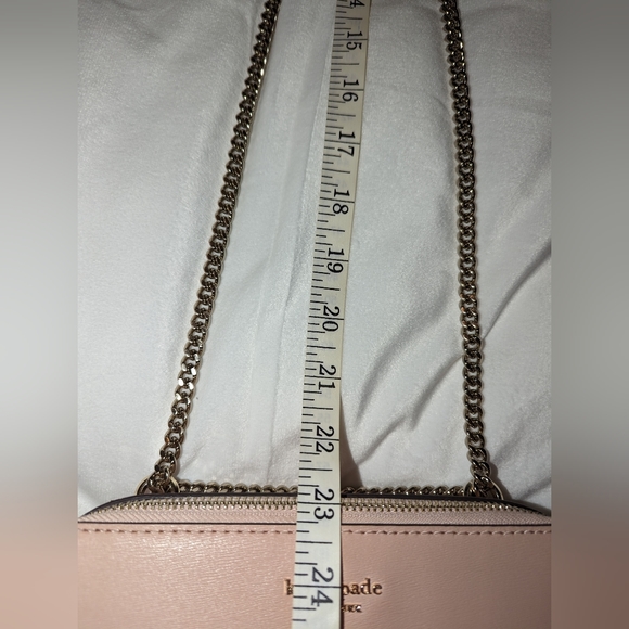 Kate Spade Connie Double Zip Chain Rosy Cheeks Leather Crossbody - Picture 11 of 11